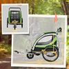 2-Way Wonder: Green Child Bike Cart Transforms to Stroller, with Brakes, Flag & Cargo Space