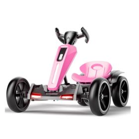 12V Electric Kids Pedal Go Kart, Folder Go Kart, Outdoor Ride On Toy With Adjustable Seat, 4 Non-Slip EVA Wheels For Boys And Girls For Age 3-6 Y (Option: HAMIF1001 MAGENTA)